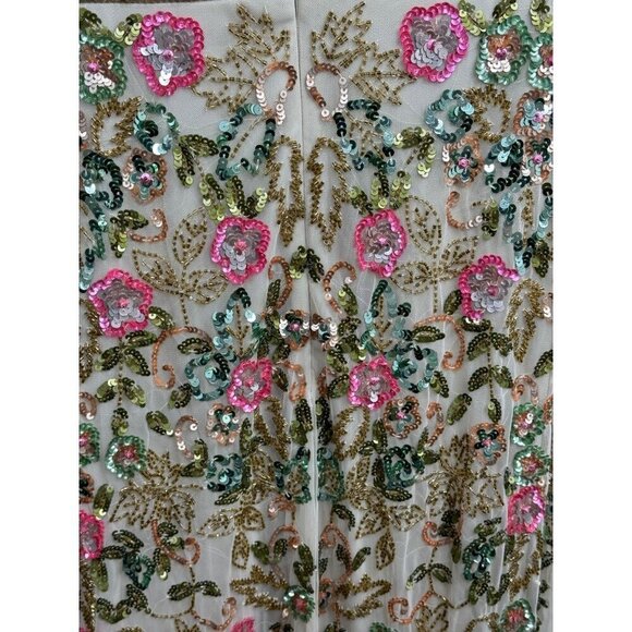 Mac Duggal 5503 Long Sleeves Embellished Floral Sequins Evening Gown Maxi Sz. 4 - Picture 10 of 10